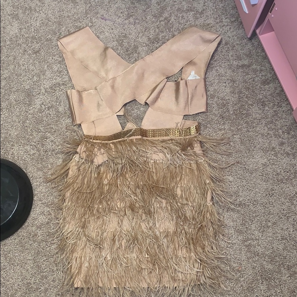 Cute feather bandage dress
